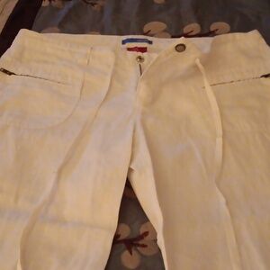 White Linen Capris